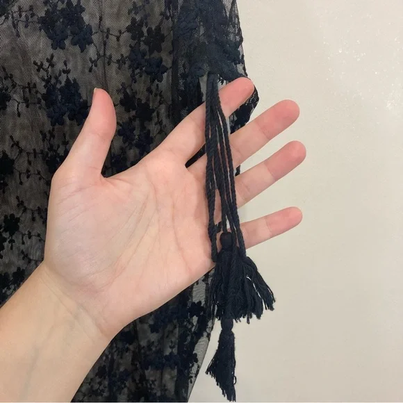 SOLD One Teaspoon Sheer Lace Overlay Chemise Shirt Black Floral Sz 4 - Picture 5 of 9